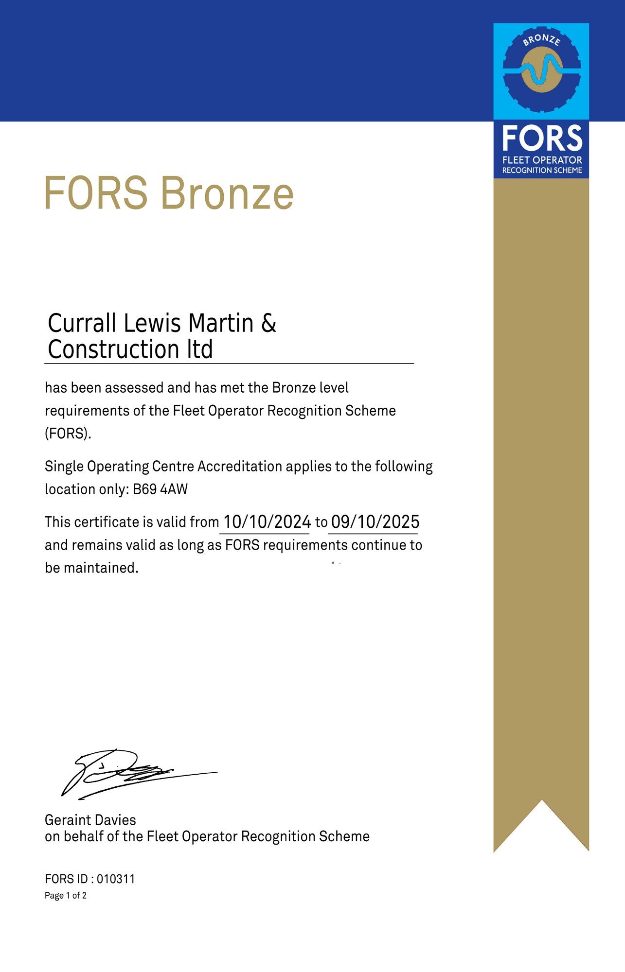 FORS Bronze